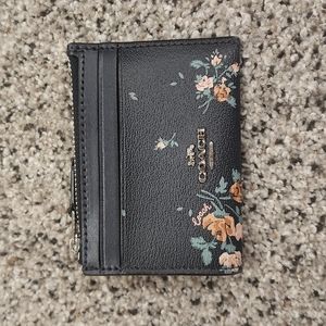 Small Black Bouquet Change Wallet